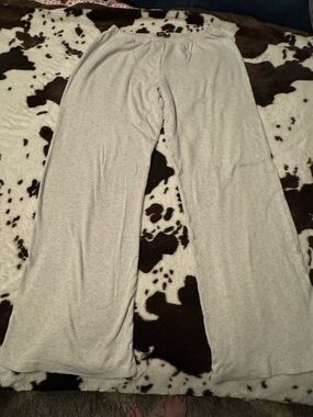 Brandy Melville Light Gray Wide Leg Pajama Pants